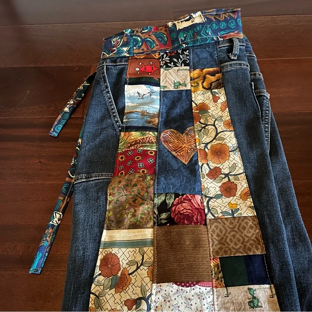 Harper jeans bellbottom patchwork phish llama donuts hippie shakedown patchpixie - Picture 8 of 11